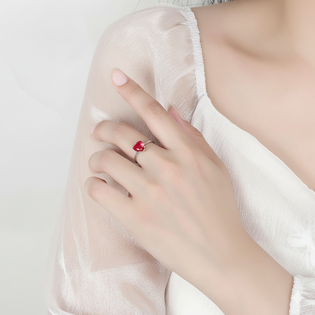 Set Brillo Carmesí Plata S925