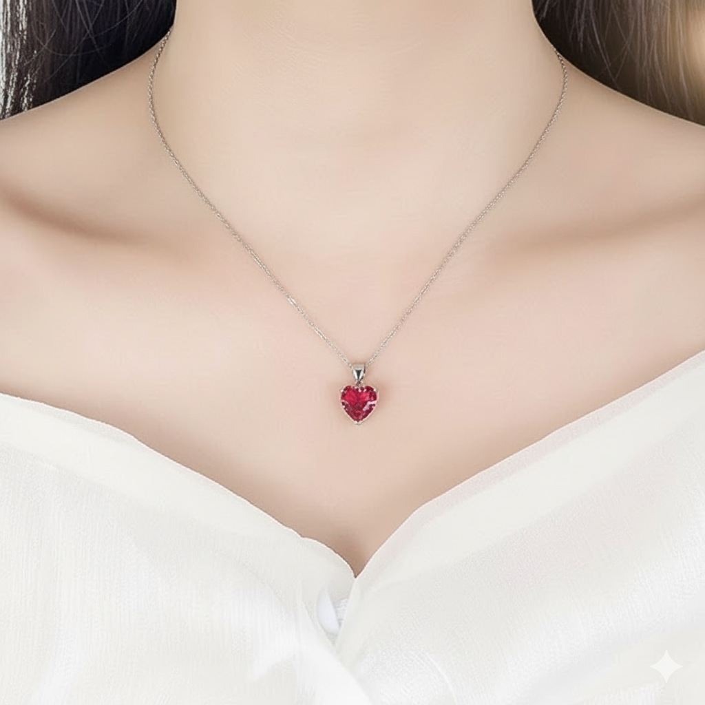 Set Brillo Carmesí Plata S925